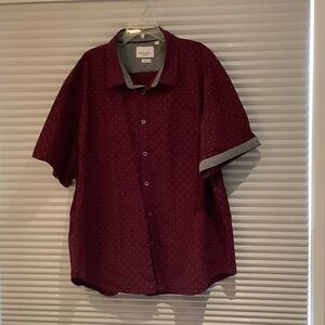 Paper Denim & Cloth Burgundy Short-Sleeve Button-Down with Contrast Trim